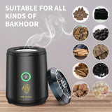 Portable Electric Oud Bukhoor Incense Burner with Speaker - USB Rechargeable Aroma Diffuser for Car and Home - Fits Australian Cup Holders - 98mm - Rear View