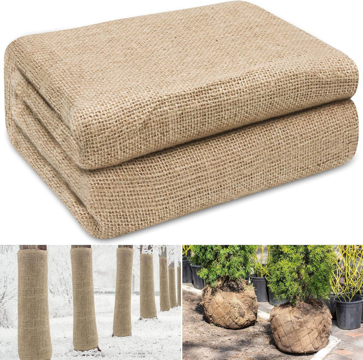 40in x 15ft Natural Jute Burlap Plant Blankets - High Density Winter Frost Protection for Australian Gardens and Trees