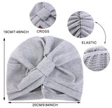 Navy Blue 3 Pack Women's Cotton Waffle Knit Turban Headwrap - Thickened Indian Style Beanie Cap - One Size Fits All for Australian Daily Wear - Front View