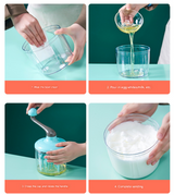 Green-blue Manual Hand-Crank Rotary Egg Beater and Cream Whisk - Large Capacity Baking Mixer for Australian Home Kitchens and Cake Making - Front View