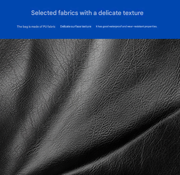 Black Men's Fashion PU Leather Backpack - Large Capacity 42cm Laptop Rucksack for University, Travel and Casual Business Use