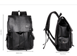Dark Brown Men's Fashion PU Leather Backpack - Large Capacity 42cm Laptop Rucksack for University, Travel and Casual Business Use