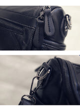 Women's Black Studded Handbag Soft PU Leather Crossbody Shoulder Bag with Rivets Trendy Box Purse 22cm for Travel Party - Top-Down View