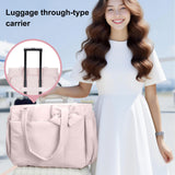 Pink Women's Quilted Puffer Tote Bag Large Capacity Lightweight Bow Handbag with Shoulder Strap 42cm for Gym Travel & Baby Care