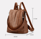 Purple Women's Anti-Theft Backpack Purse Soft Faux Leather Convertible Rucksack Shoulder Bag Large Capacity 31cm for Travel Work Daily Use - 45-Degree Angle