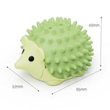 Coffee 4 Pack Hedgehog Catnip Toys Self Grooming Face Scratcher & Teething Chew Toy Soft Rubber Interactive Play Set for Kittens - Front View