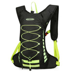 Black-green Lightweight Outdoor Sports Backpack Breathable Hiking Daypack Compact Running Cycling Bag with Bungee Storage 45cm for Travel