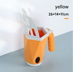 Yellow 2-in-1 Cat Litter Scoop with Attached Waste Bin Integrated Poop Scooper Holder Detachable Kit with 150 Degradable Bags