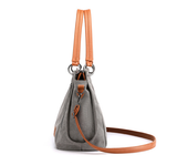 Grey Women's Canvas Hobo Handbag Large Shoulder Tote Bag Adjustable Crossbody Strap Casual Purse 40cm for Work School Travel - Side View