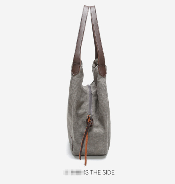 Black Women's Canvas Hobo Handbag Multi-Compartment Shoulder Tote Bag Minimalist Casual Purse 30cm for Work Shopping & Travel