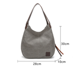 Coffee Women's Canvas Hobo Handbag Multi-Compartment Shoulder Tote Bag Minimalist Casual Purse 30cm for Work Shopping & Travel