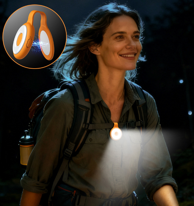 Orange Mini Magnetic Selfie Light Clip-On LED Phone Fill Light Rechargeable 500mAh 5 Lighting Modes Portable Video Light for Vlogging & Zoom Calls