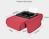Premium Car Armrest Organizer & Comfort Pad(black red) - 45-Degree Angle
