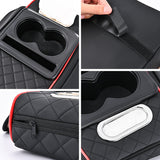Premium Car Armrest Organizer & Comfort Pad(black) - Front View