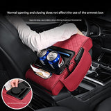 Premium Car Armrest Organizer & Comfort Pad(red) - Side View
