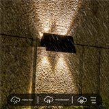 Solar Powered Up and Down Wall Light(yellow light) - Front View
