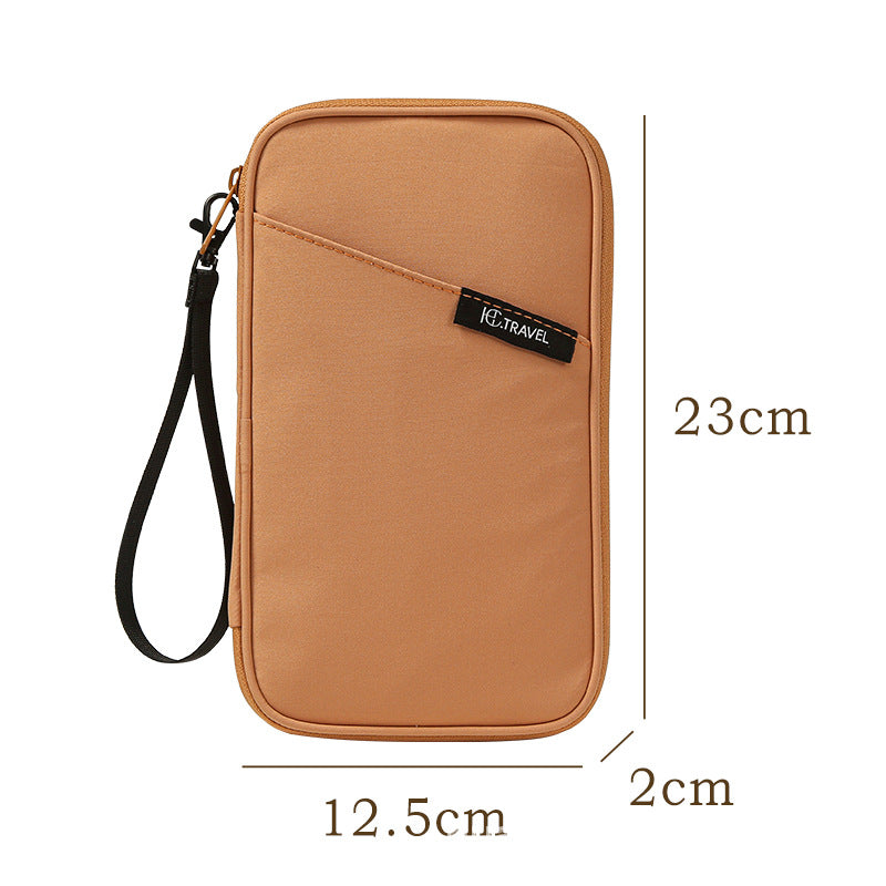 Travel Document Organizer(brown) - Multi-Pocket Design, Lightweight, Luggage-Friendly Storage