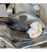 Lightweight Sports Bag with Dedicated Shoe and Wet Gear Zone(black) - Top-Down View