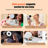 Black 2-in-1 Folding Portable Selfie Light and Magnetic Phone Stand - Vlogging Ring Light with Adjustable Kickstand, Three-Color Soft Light &  USB Rechargeable - 45-Degree Angle