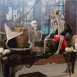 Halloween 31.5 inch  Poseable Mermaid Skeleton Prop Haunted Decor - Side View