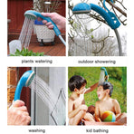 Blue USB Portable Camping Shower Kit with Folding 20L Bucket