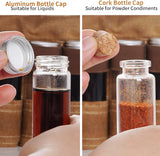 Khaki canvas spice storage box (9.1 x 4.7 x 2.8 inches) With 10 bottles - Side View