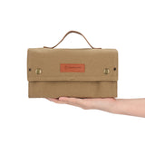 Khaki canvas spice storage box (9.1 x 4.7 x 2.8 inches) With 10 bottles - 45-Degree Angle