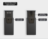 Black Magnetic Flashlight: Spotlight, COB Flood,  Red&Blue Warning - Rear View