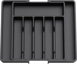 Black Adjustable Cutlery Tray (33-57cm) - Front View