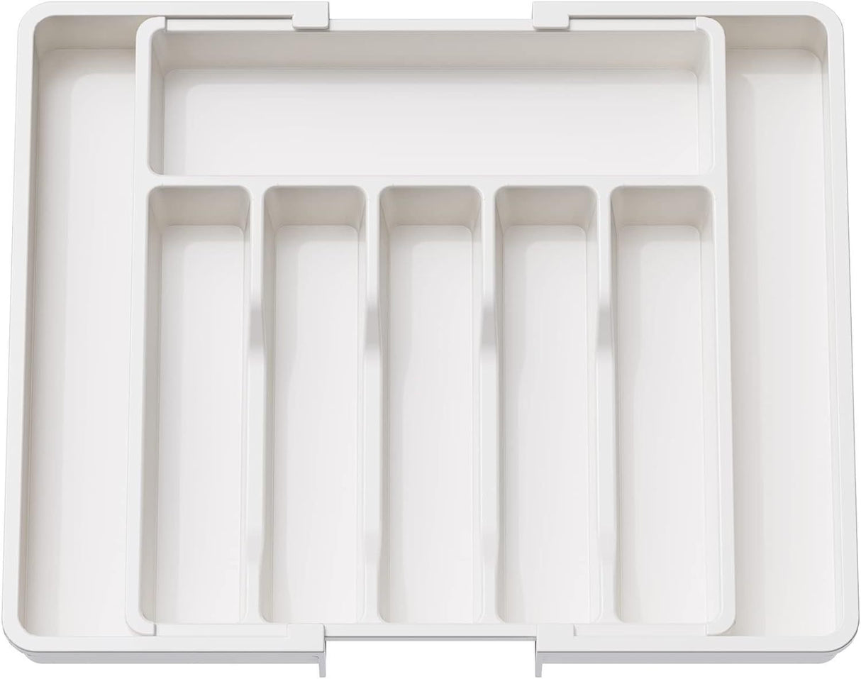 White Adjustable Cutlery Tray (33-57cm)