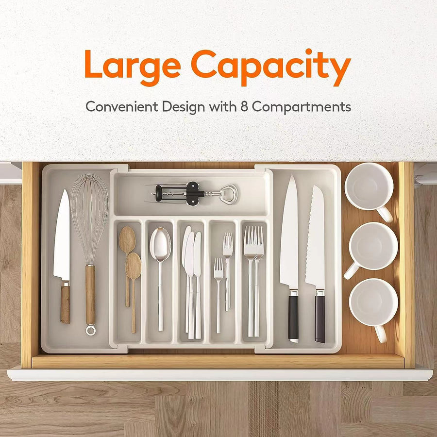 Grey Adjustable Cutlery Tray (33-57cm)