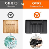 Grey Adjustable Cutlery Tray (33-57cm) - 45-Degree Angle