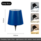 Deep-Blue Cordless Tri-Color Wine Bottle LED Lamp