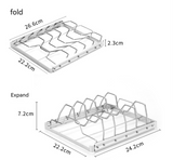 2-Pack Foldable Stainless Steel Rib Racks(26.6 x 22.2 x 2.3 cm) - Front View