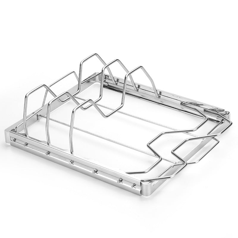 2-Pack Foldable Stainless Steel Rib Racks(26.6 x 22.2 x 2.3 cm)