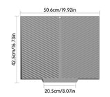 2PC Grey Multi-Use Drain Mat (51x43 cm) – Non-Slip Heat Protection for Dish Drying & Prep - 45-Degree Angle