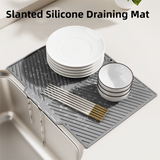 2PC Black Multi-Use Drain Mat (43x33 cm) – Non-Slip Heat Protection for Dish Drying & Prep