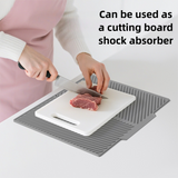 2PC Grey Multi-Use Drain Mat (43x33 cm) – Non-Slip Heat Protection for Dish Drying & Prep - Top-Down View