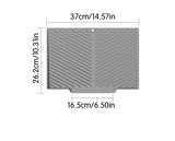 2PC Grey Multi-Use Drain Mat (37x27 cm) – Non-Slip Heat Protection for Dish Drying & Prep - 45-Degree Angle