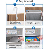 5-Tier Grey Over The Door Organizer – Heavy-Duty Hanging Storage (15.7in x 5.5in) with Anti-Tilt Design for Nursery, Pantry & Dorm