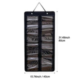 16 Slot Black Felt Hanging Sunglass Organizer(40 * 80 CM) – Foldable Wall Mount Eyewear Storage Rack - Front View