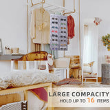 16 Slot Black Felt Hanging Sunglass Organizer(40 * 80 CM) – Foldable Wall Mount Eyewear Storage Rack - Side View