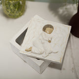 Resin Pet Urn Keepsake Box(8.5*8.5*5.3CM) – Child Hugging Dog Cremation Memorial - Front View