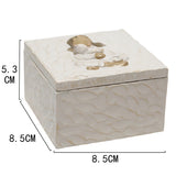Resin Pet Urn Keepsake Box(8.5*8.5*5.3CM) – Child Hugging Dog Cremation Memorial - Side View