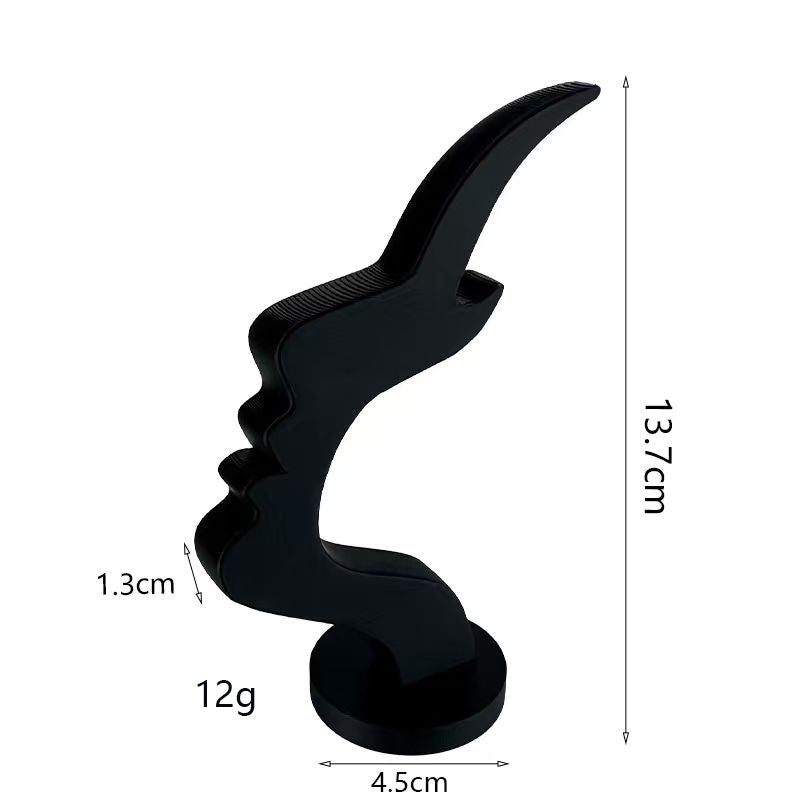 3-Pack Black Abstract Face Eyewear Stand – Sculptural Desk & Nightstand Display (13.7 * 5CM)