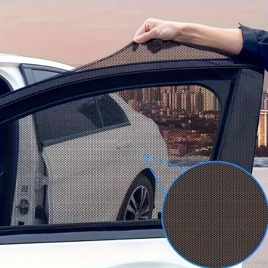 4PCS Car Curtain Screen Mosquito Net for Sedan(2 Front + 2 Rear) - Anti-mosquito Shade in Summer, Sun Protection Ventilation Heat Insulation
