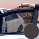 4PCS Car Curtain Screen Mosquito Net for SUV(2 Front + 2 Rear) - Anti-mosquito Shade in Summer, Sun Protection Ventilation Heat Insulation - Top-Down View