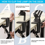 2-in-1 White LED Magnifier Desk Lamp With Clip - Hands-Free, Dimmable 3-Color Light for Crafts & Workbench