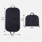 2-Pack Travel Long Dress Garment Carrier Bag Suit Bags(60×100CM) -  Non-Woven Dust Cover, Foldable Hanging Clothes Storage Bag with Reinforced Handle - Top-Down View