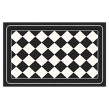 Black Checkered Design Loofah Texture Shower Mat (44x75cm) - Non-Slip PVC Bathroom Floor Mat, Quick-Draining, Anti-Mould & Massage Pad